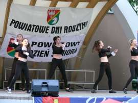 Powiatowe Dni Rodziny 2016- relacja_10 zdjęcie przedstawia: pięć osób tańczących  na scenie