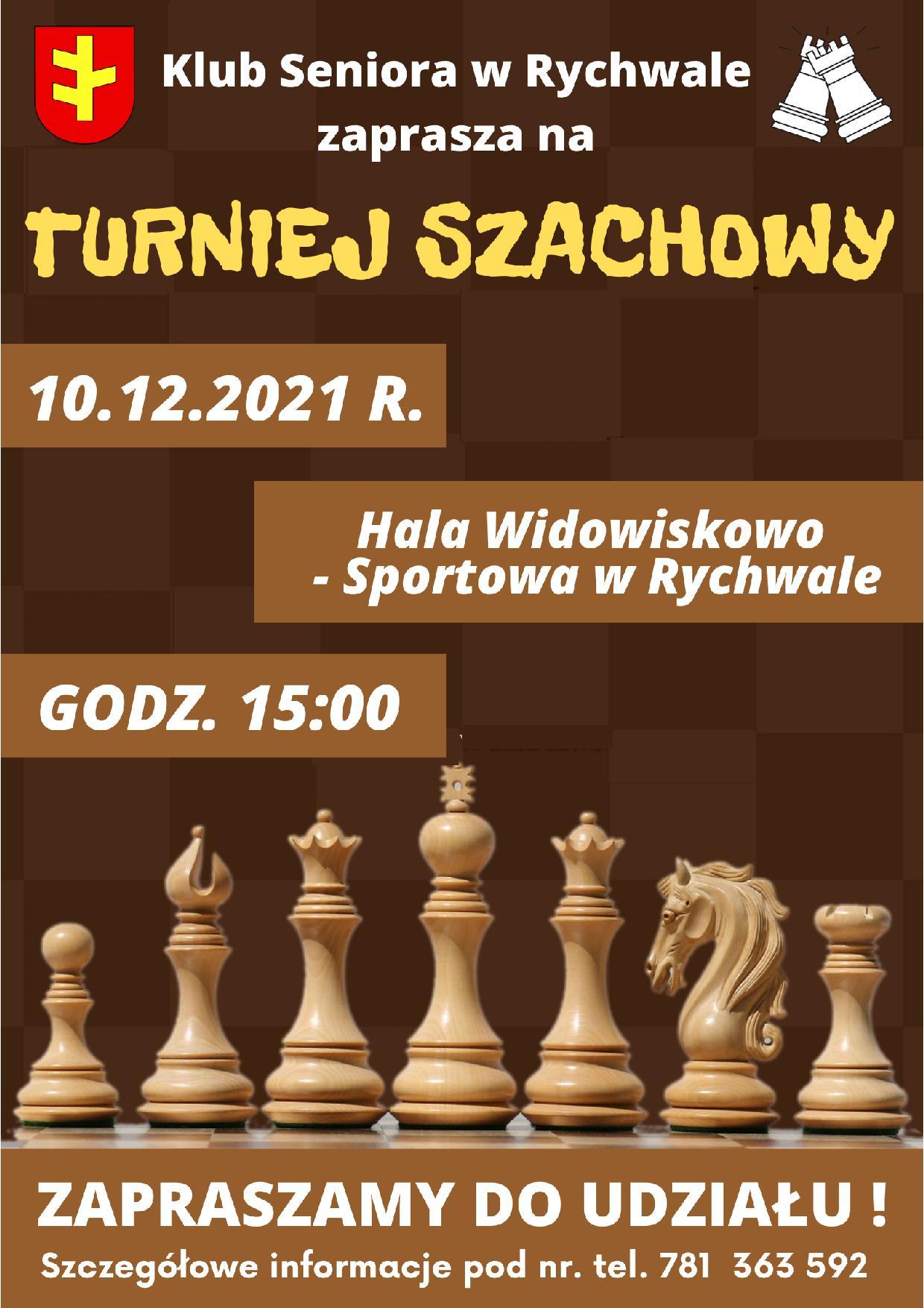 Plakat turniej szachow 10.12.2021r. 